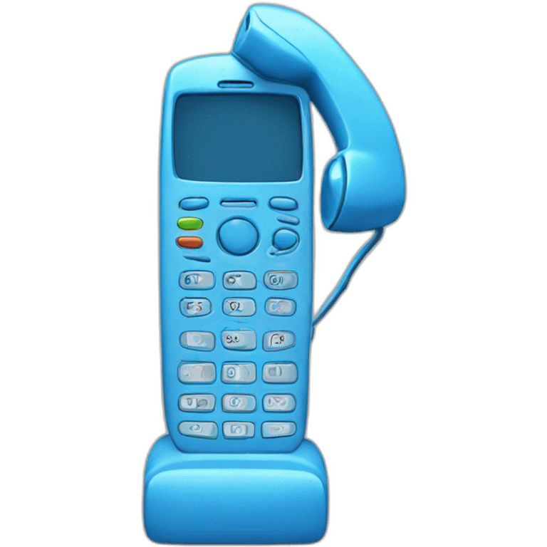 blue handset phone without dialer emoji