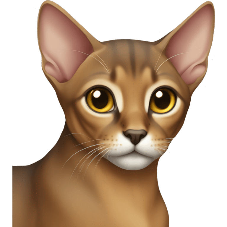 Abyssinian cat with grey back and beige belly  emoji