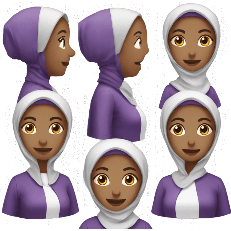 muslim nurse with eggplant colour hijab emoji