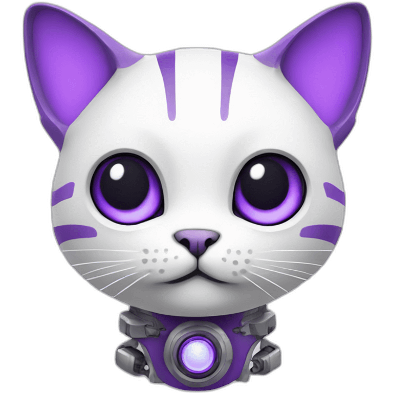 Cat robots white and purple emoji