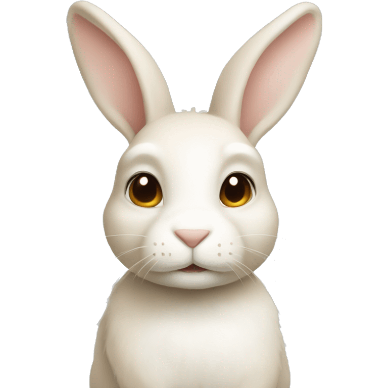 white and light beige rabbit emoji