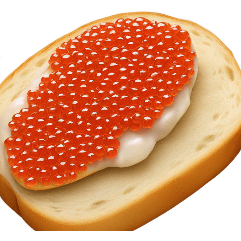 Fresh red caviar on bread  emoji