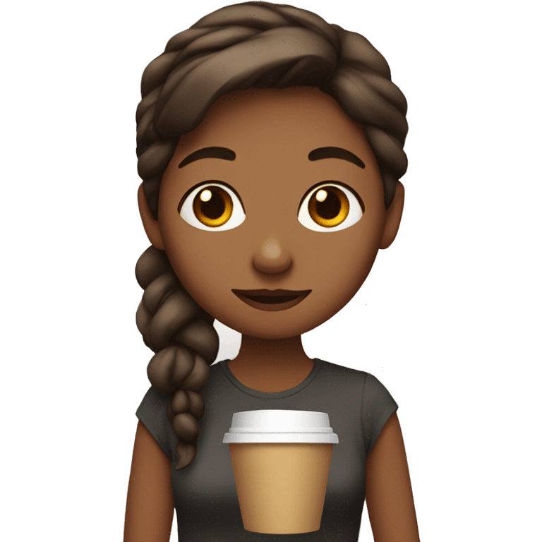 a girl with coffee in her hand emoji