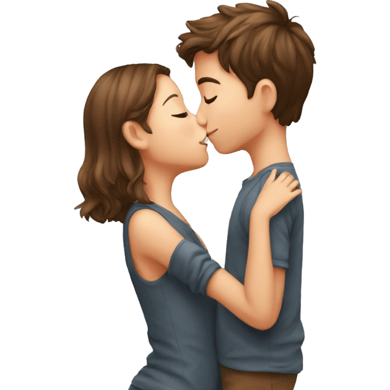 Cute boy kissing girl  emoji