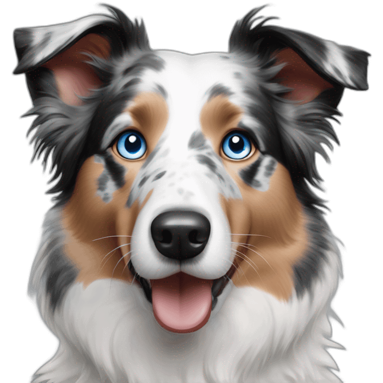 blue eyes merle border collie emoji