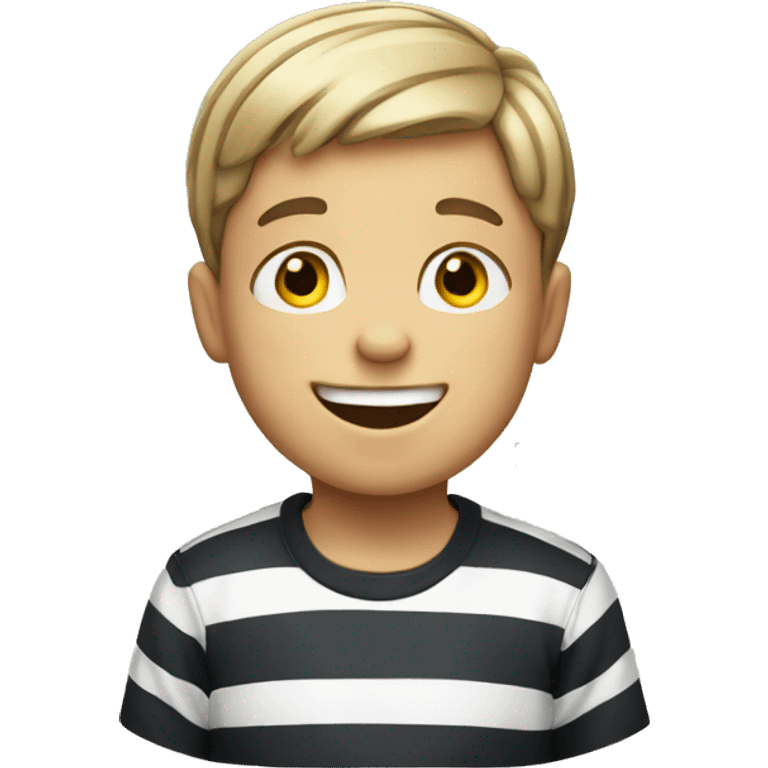 smiling boy in striped shirt emoji