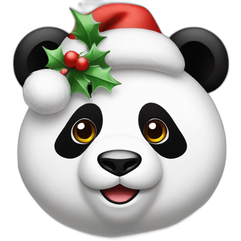 Panda with Christmas white hat  emoji