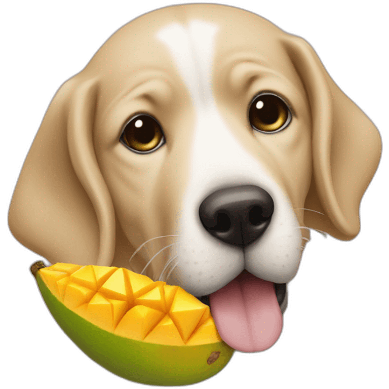 dog sucking mango emoji