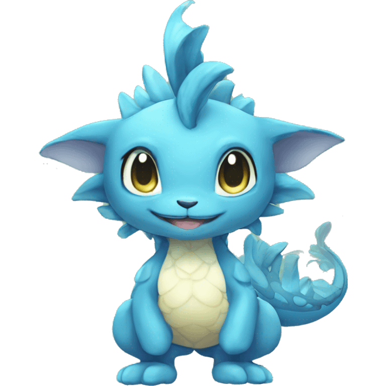 a anthro chibi-style water-type Fakémon-hybrid full body emoji