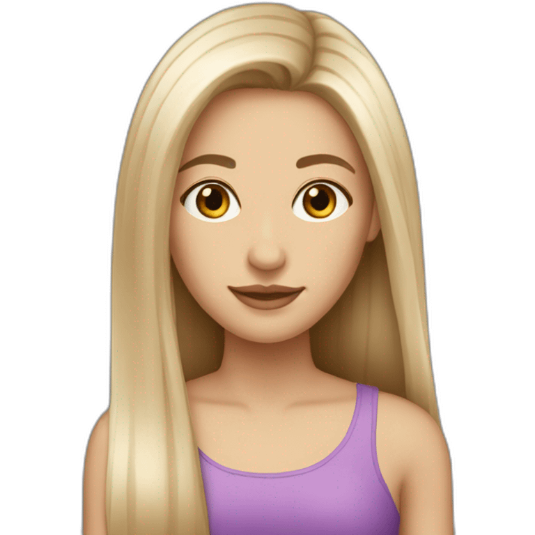 fair-skinned-pretty-woman-with-long straigh hair emoji