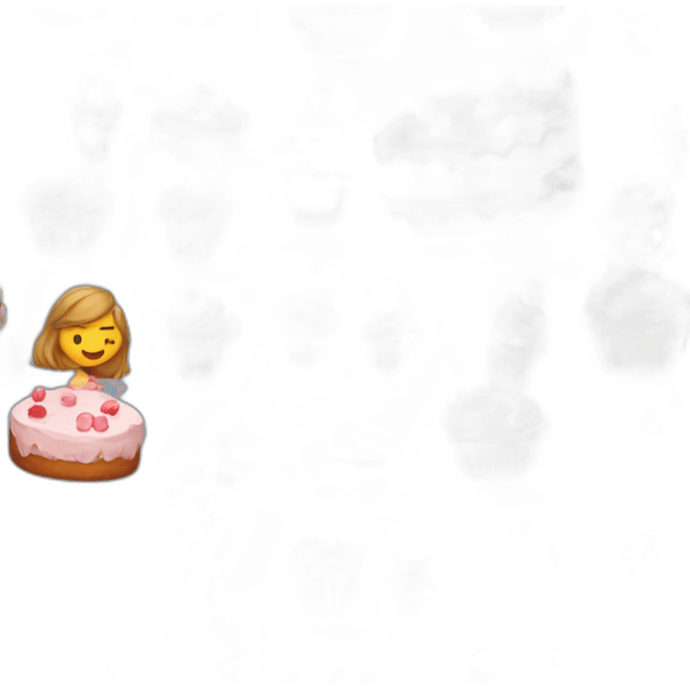 Humain avec un gâteau d'anniversaire emoji