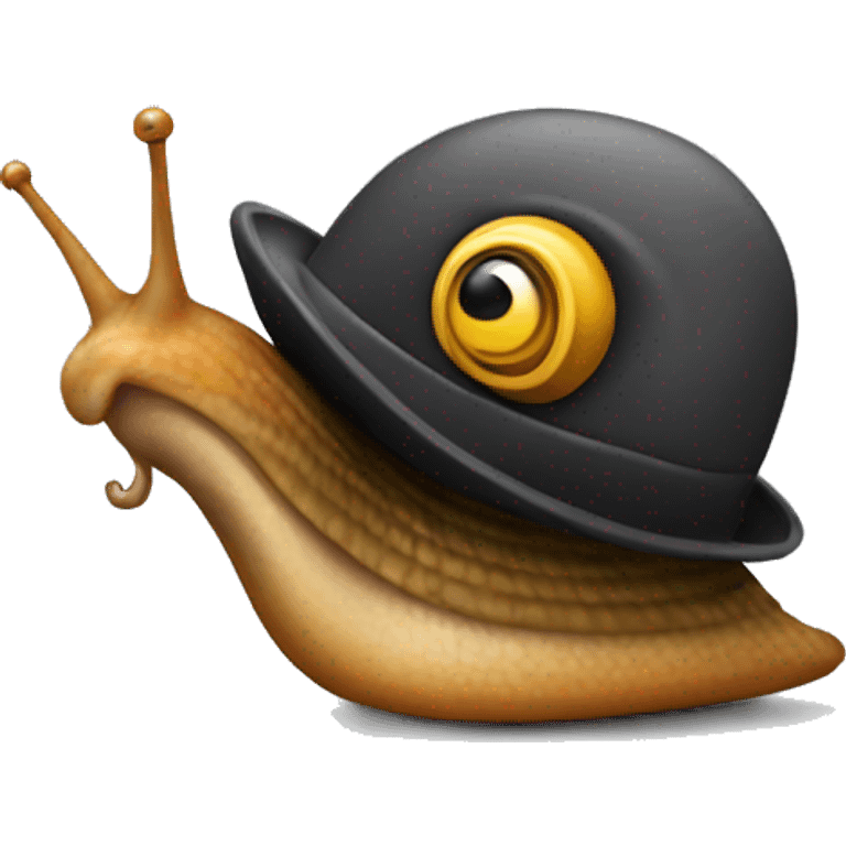 Snail dressed as a spy emoji