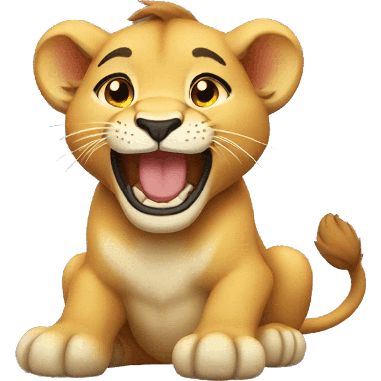 laughing chibi lioness emoji