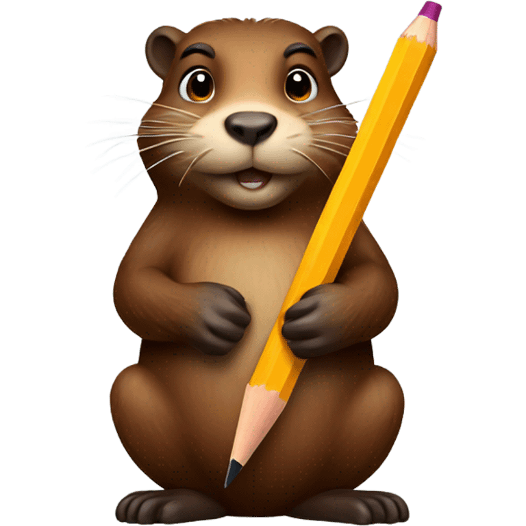 Beaver holding a pencil emoji