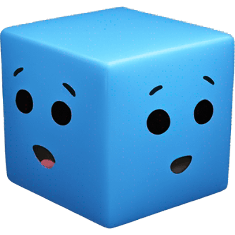 A cute blue cube emoji