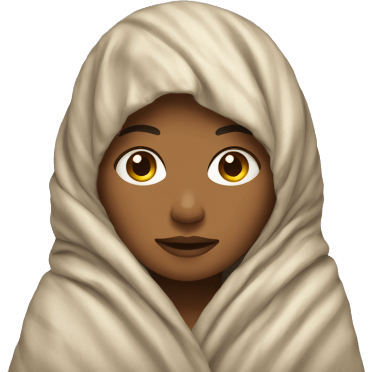 Woman in blanket  emoji