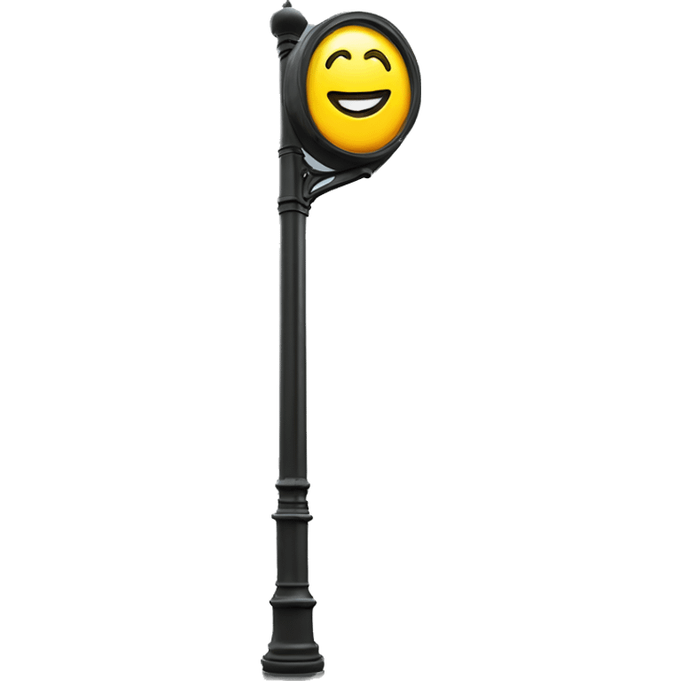 Realistic full length street lamp post sign emoji