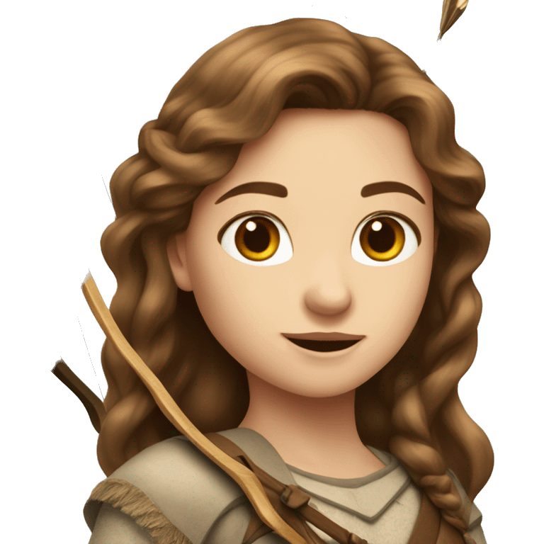 Susan a girl with long brown hair from Narnia with a bow and arrow emoji