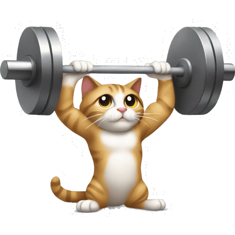 A cat with a barbell emoji