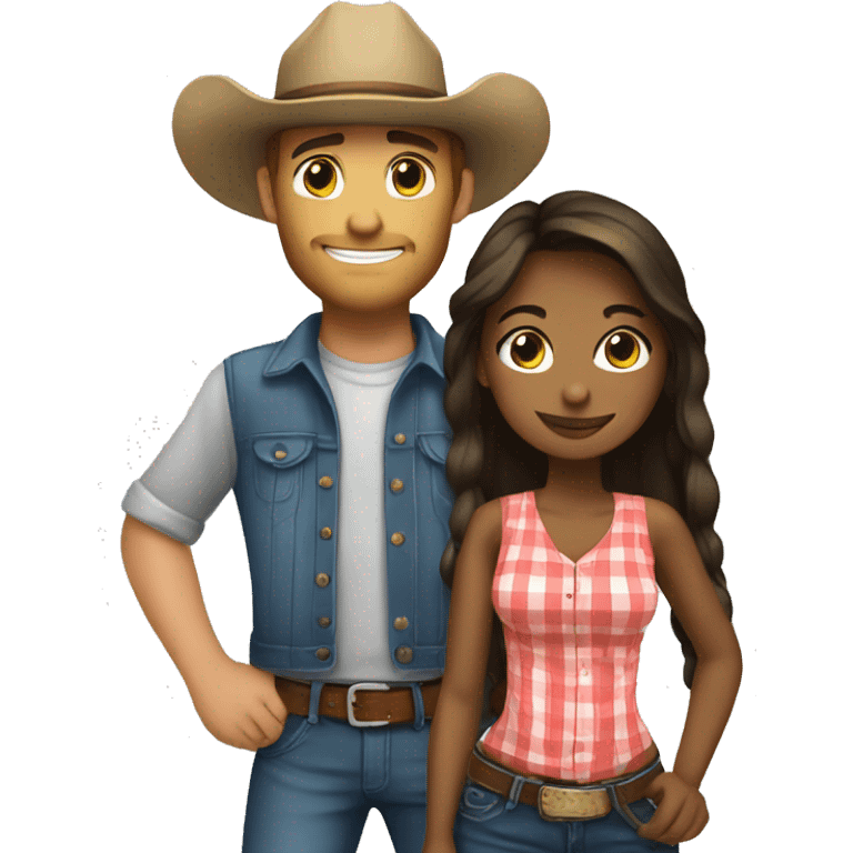 cute girl with country guy emoji