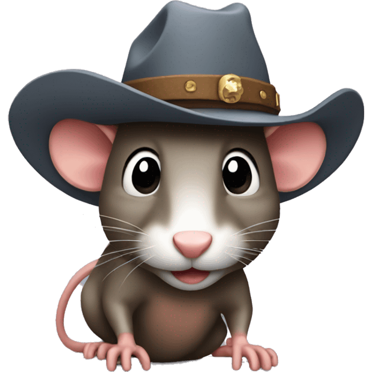 Rat wearing a cowboy hat emoji