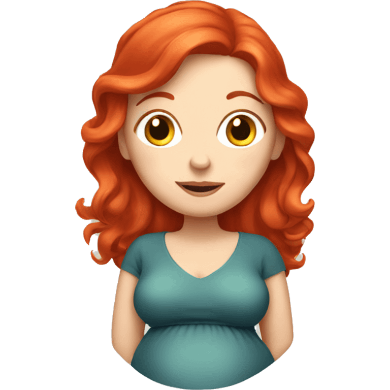 Pregnant white lady with red hair emoji