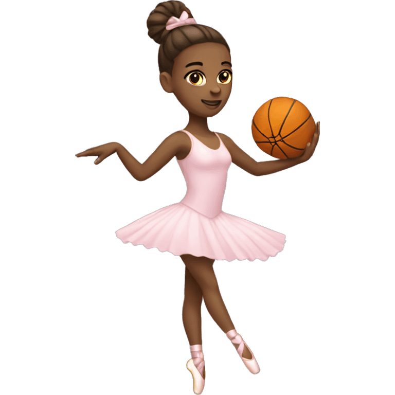 ballerina with a basketball in her hands emoji