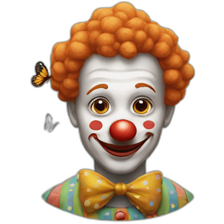 a clown with a butterfly on his nose  emoji