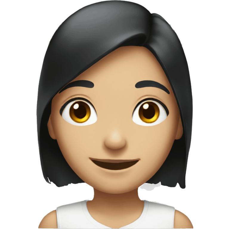 smiling girl with black hair emoji