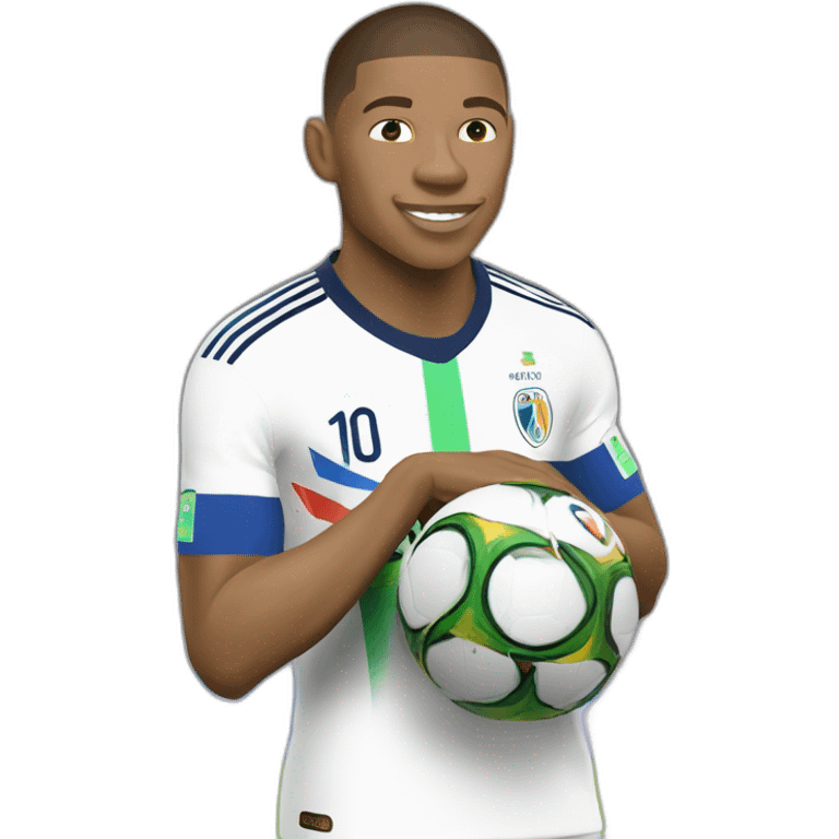 Mbappé avec coupe du monde emoji