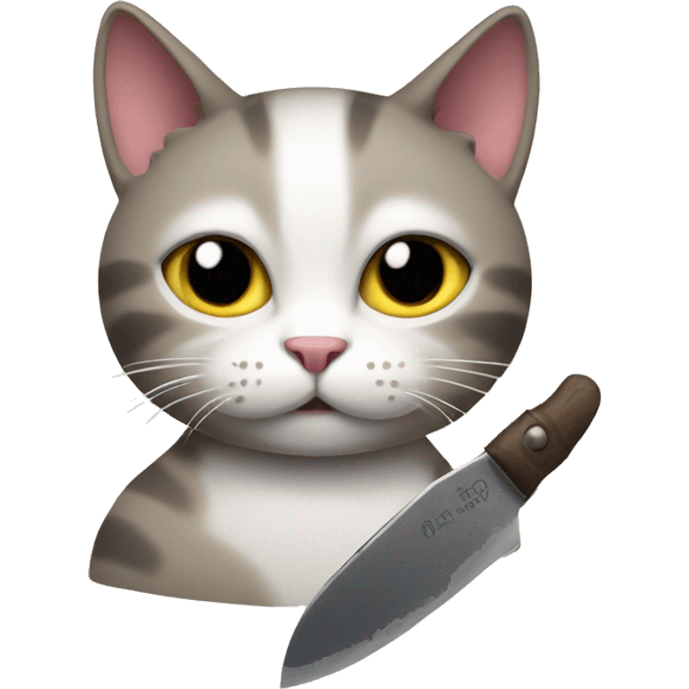 Cat with knife emoji