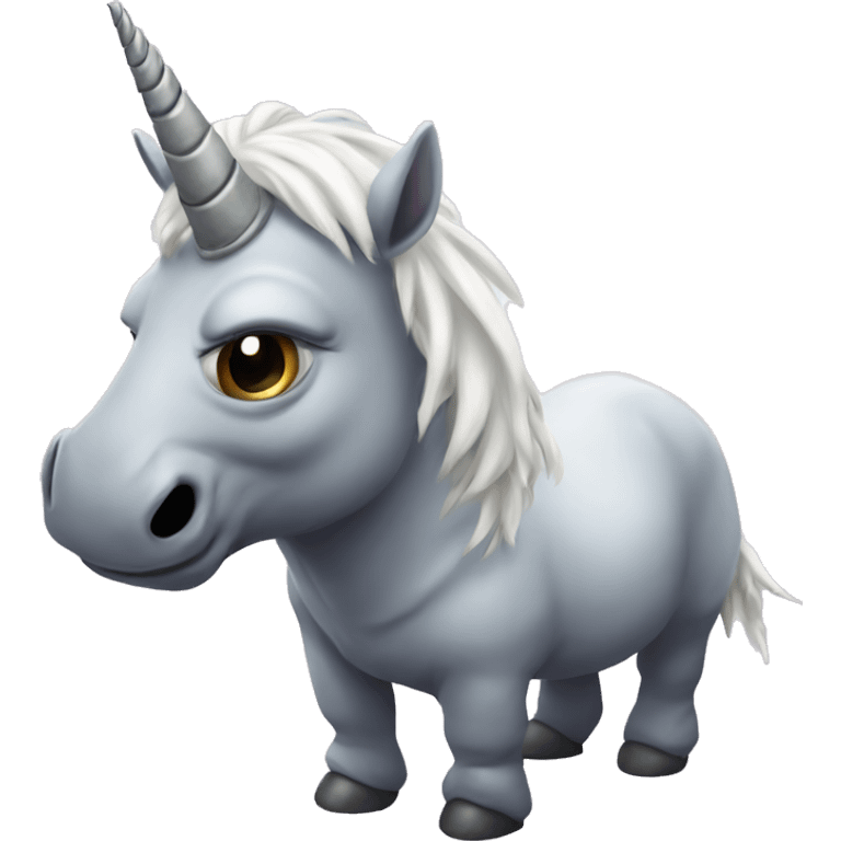 Unicorn wearing rhinoceros mask emoji