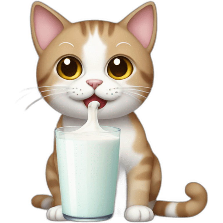 Cat with milk emoji