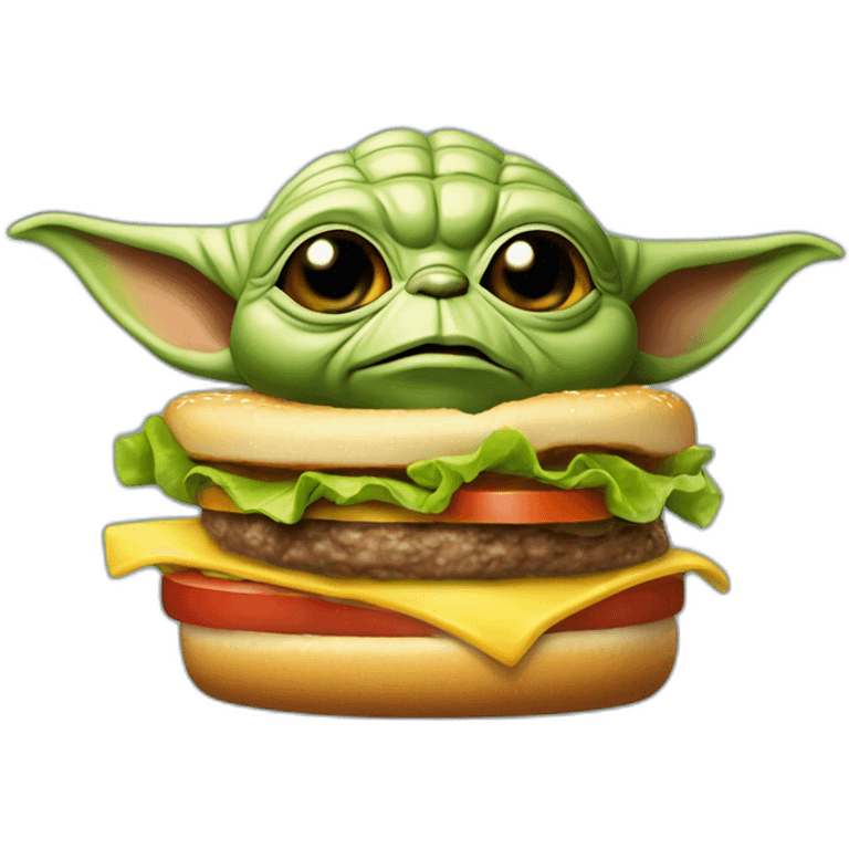 Yoda mange hamburger emoji