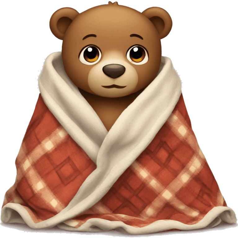 Cute little bear with a blanket  emoji