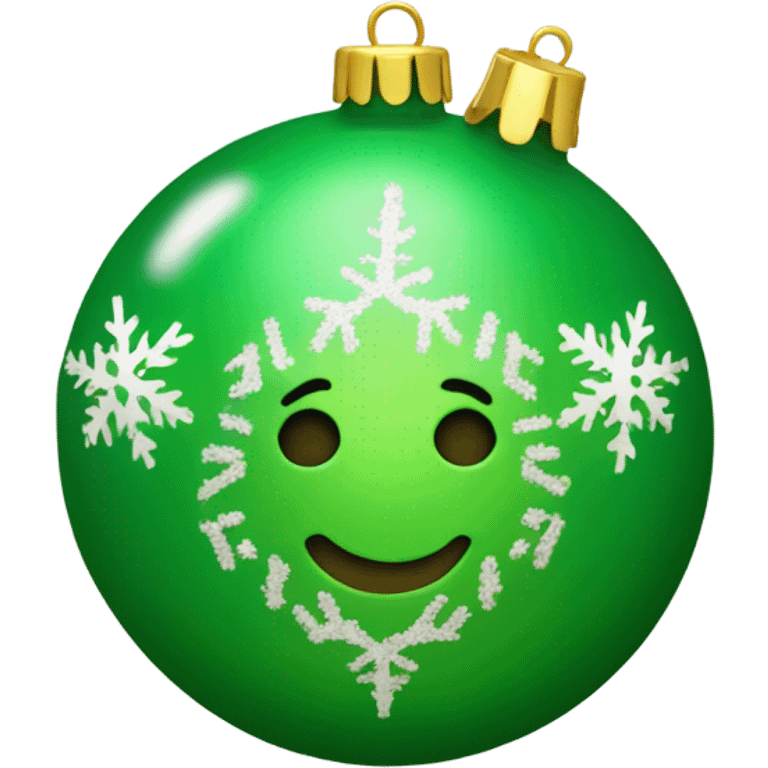 Green ornament with Christmas pin  emoji