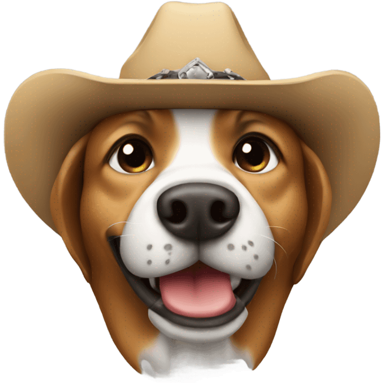 Dog wearing cowboy hat emoji