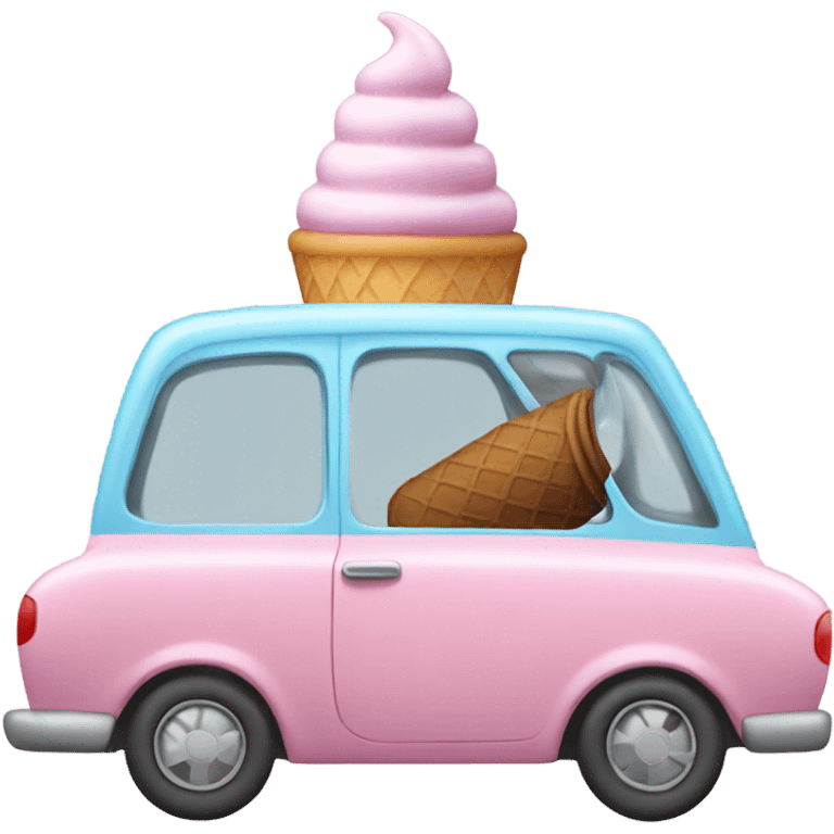 Ice cream in a car emoji