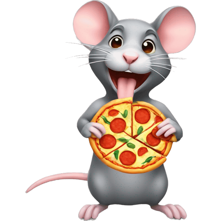 Rat with pizza emoji