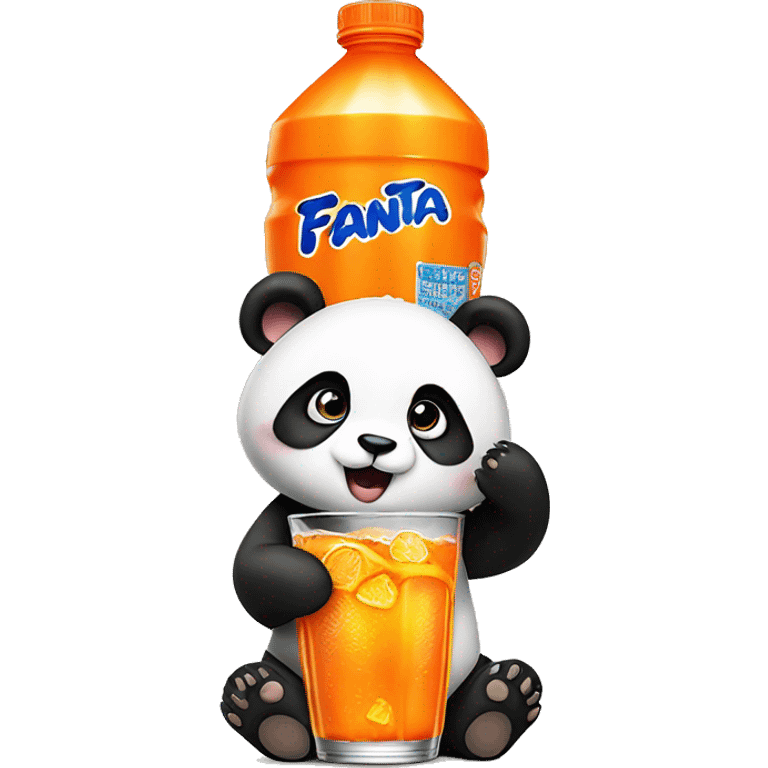 panda drinking fanta emoji