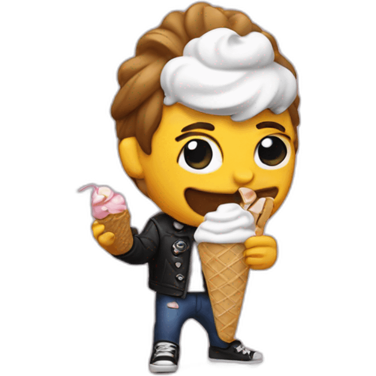 Rocker eating ice cream  emoji