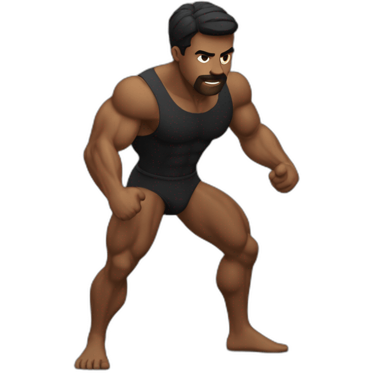 Homme Noir très musclé emoji