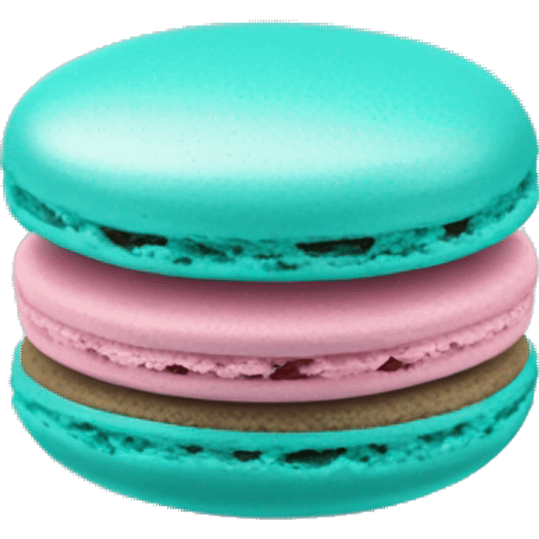 Realistic turquoise macaron isolated emoji