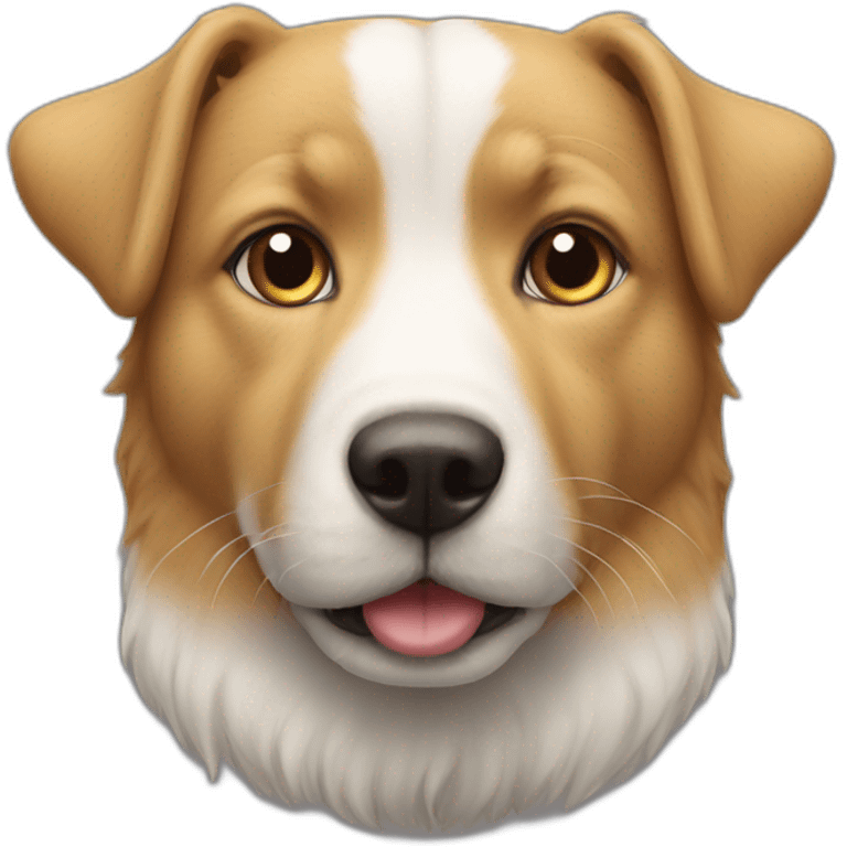 un chien sur un chat  emoji