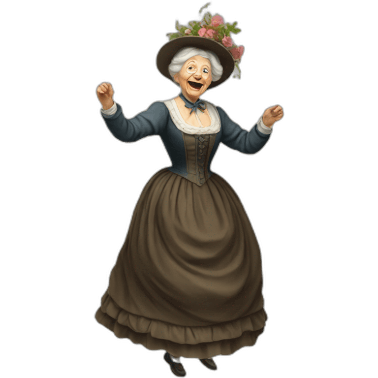 Old Lady 1890 Dancing emoji