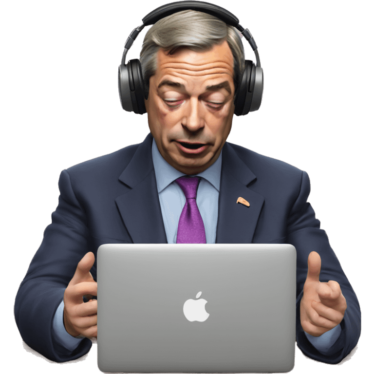 Nigel Farage listening to music with eyes closed  emoji