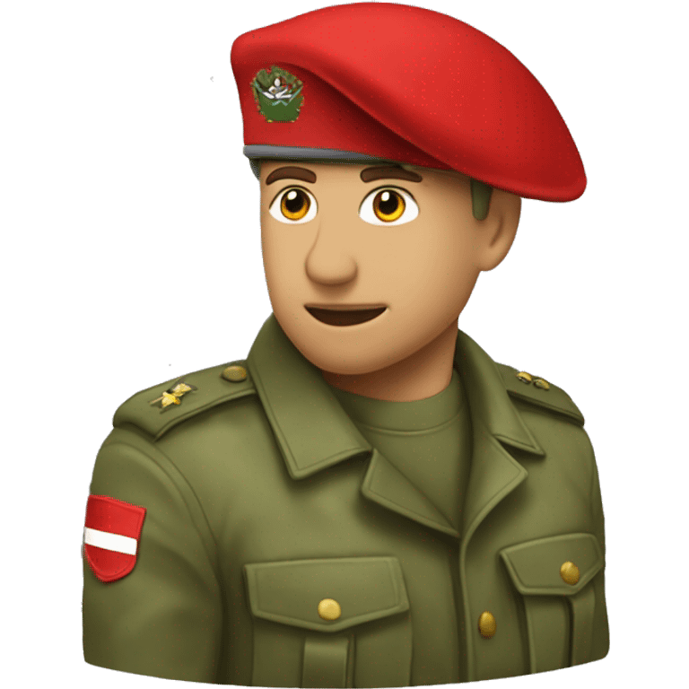 red parachutist beret emojis with army multi cam uniform. Add a 319 unit crest  emoji