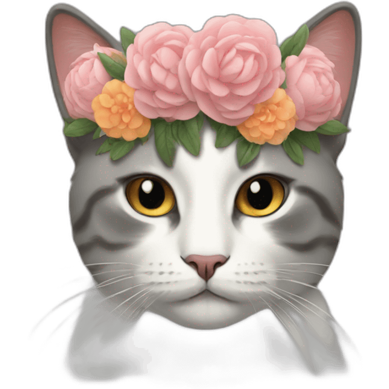 Flower crown cat emoji