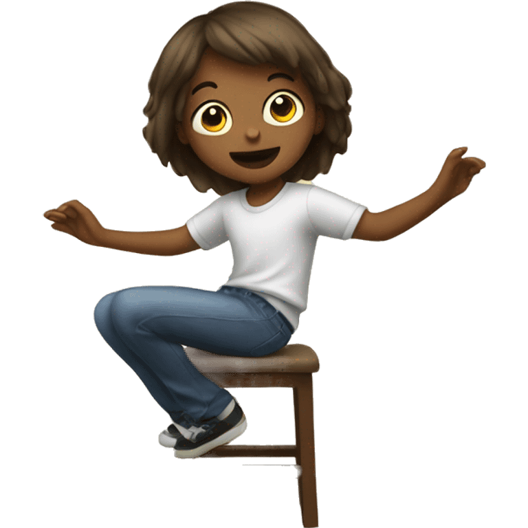 Youngster emoji dancing on a chair emoji