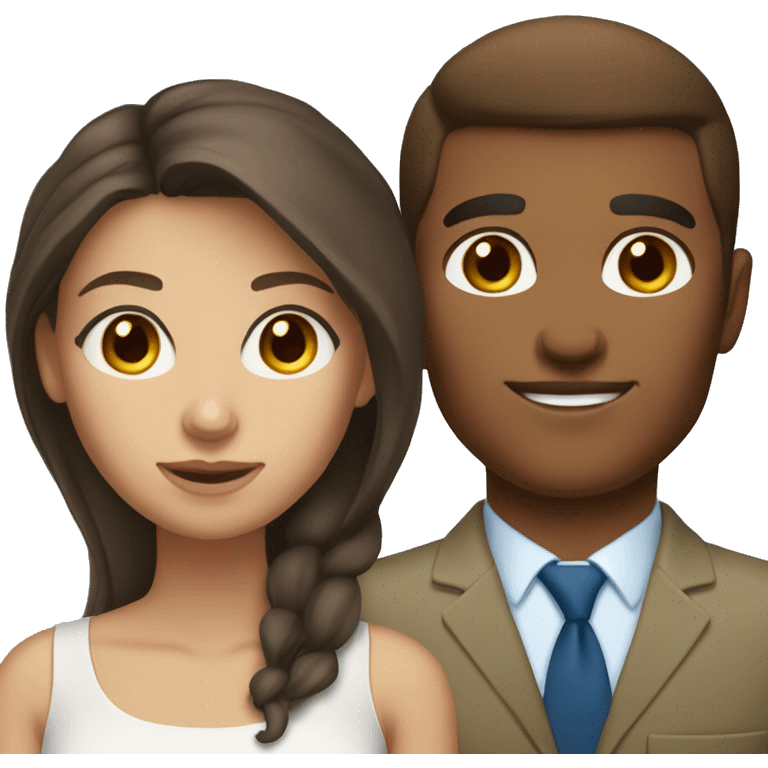 Brown hair brown eyes olive skin woman with brown hair blue eyes white skin man emoji